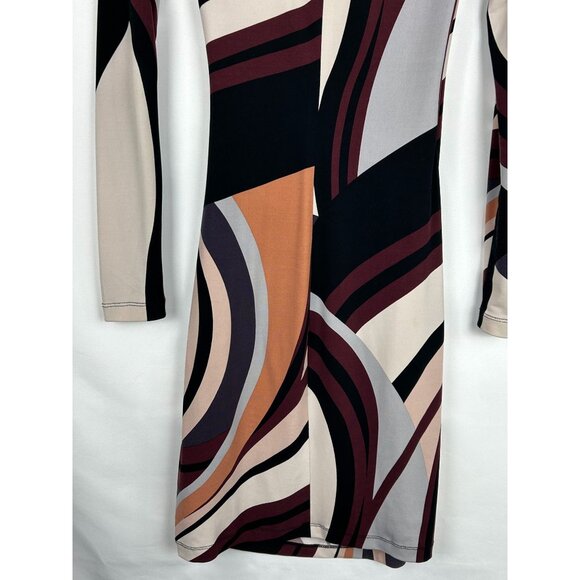 Cache Womens Geometric Print Long Sleeve Wrap Dress Small Multicolor - Picture 8 of 11
